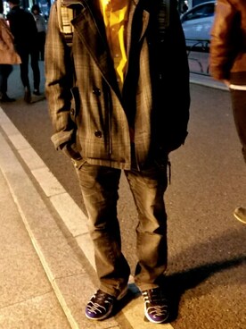 「原宿」｜「アイテム（その他アウター）」を使った、ムラムラ山さん（メンズ・167cm）の春コーディネート