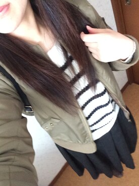 「ARROW（アロー）のアイテム（ブルゾン）」を使った、@miisaさん（レディース・163cm）の秋コーディネート