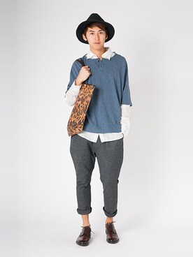 「glamb（グラム）のアイテム（ブーツ）」を使った、YUKOさん（メンズ・178cm）の春コーディネート