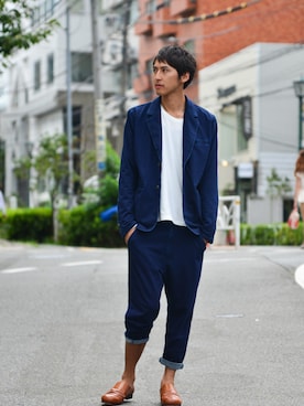 「glamb（グラム）のアイテム（その他シューズ）」を使った、YUKOさん（メンズ・178cm）の夏コーディネート