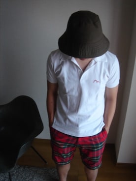 「YAMANE（ヤマネ）のアイテム（パンツ）」を使った、Kazmaさん（メンズ・169cm）の夏コーディネート