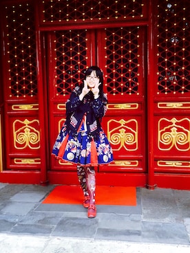 「Honeys（ハニーズ）のアイテム（ポンチョ）」を使った、Dangoさん（レディース・168cm）の秋コーディネート