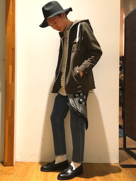 「SEVENDAYS=SUNDAY（セブンデイズサンデイ）のアイテム（財布/小物）」を使った、zakikameさん（メンズ・170cm）の冬コーディネート