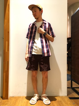 「SEVENDAYS=SUNDAY（セブンデイズサンデイ）のアイテム（帽子）」を使った、zakikameさん（メンズ・170cm）の春コーディネート