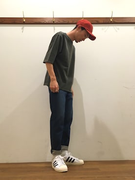 「SEVENDAYS=SUNDAY（セブンデイズサンデイ）のアイテム（帽子）」を使った、zakikameさん（メンズ・170cm）の夏コーディネート