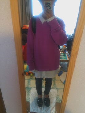 「スウェット×シャツ」｜fusaさん（レディース・162cm）の秋コーディネート