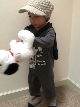 「SNOOPY（スヌーピー）のアイテム（オールインワン・サロペット）」を使った、MARKさん（キッズ・90cm）の夏コーディネート