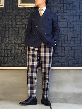 「アイテム（スーツジャケット）」を使った、octalismさん（メンズ・173cm・40代）の秋コーディネート