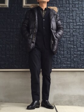 「ENZO BONAFE（エンツォボナフェ）のアイテム（ブーツ）」を使った、octalismさん（メンズ・173cm）の冬コーディネート