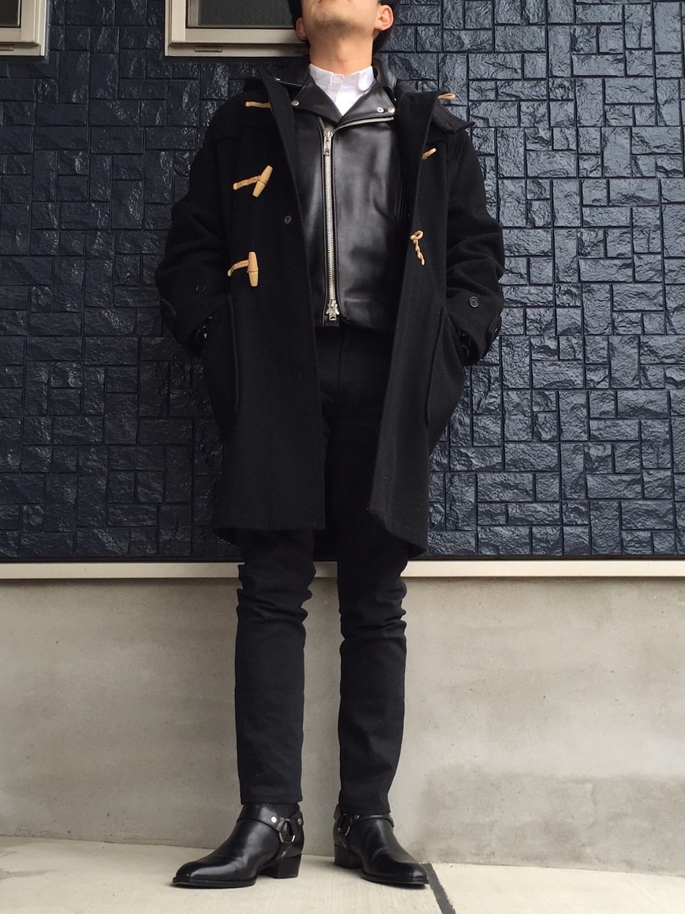 Margaret Howell 黒 ダッフルコート MARGARET HOWELLのダッフルコートを使った人気ファッション