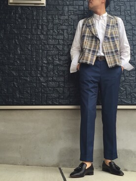 「Christian Louboutin（クリスチャンルブタン）のアイテム（ドレスシューズ）」を使った、octalismさん（メンズ・173cm）の夏コーディネート