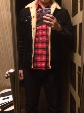 「COOTIE PRODUCTIONS（クーティープロダクションズ）のアイテム（その他アウター）」を使った、RUDOBOYさん（メンズ・179cm）の冬コーディネート
