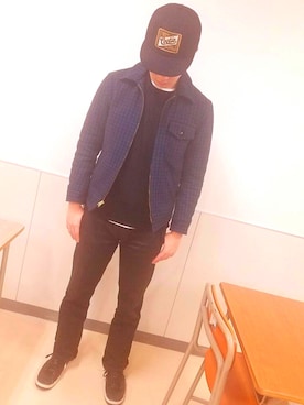 「COOTIE PRODUCTIONS（クーティープロダクションズ）のアイテム（その他アウター）」を使った、RUDOBOYさん（メンズ・179cm）の秋コーディネート