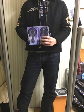 「CALEE（キャリー）のアイテム（その他アウター）」を使った、RUDOBOYさん（メンズ・179cm）の秋コーディネート