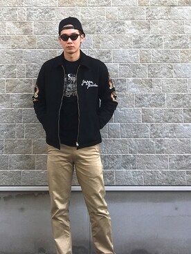 「CALEE（キャリー）のアイテム（その他アウター）」を使った、RUDOBOYさん（メンズ・179cm）の冬コーディネート