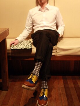 「PRADA（プラダ）のアイテム（シューズ）」を使った、MOKOOJIN さん（メンズ・180cm）の夏コーディネート