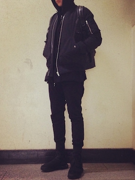 「Blackfashion」｜MOKOOJIN さん（メンズ・180cm）の秋コーディネート
