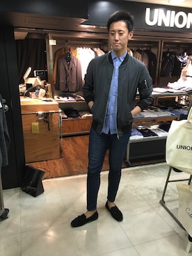 「新作」｜「アイテム（MA-1）」を使った、ユニオンステーション渋谷東急東横さん（メンズ・188cm）の秋コーディネート