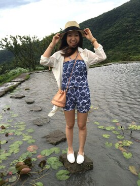 「アイテム（アナログ腕時計、ピンク系）」を使った、Rainie。カツさん（レディース・166cm）の夏コーディネート