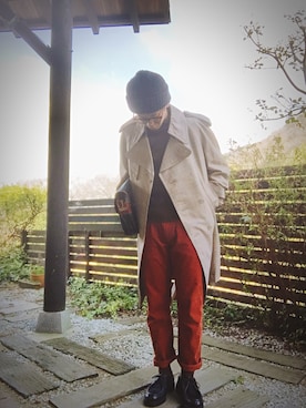 「Polo Ralph Lauren」｜「アイテム（トレンチコート）」を使った、Kippei さん（メンズ・173cm）の春コーディネート