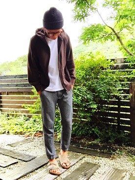 「BEAMS（ビームス）の▲BIRKENSTOCK / ZURICH SUEDE（サンダル）」を使った、Kippei さん（メンズ・173cm）の秋コーディネート