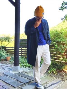 「アイテム（ステンカラーコート）」を使った、Kippei さん（メンズ・173cm・10代）の秋コーディネート