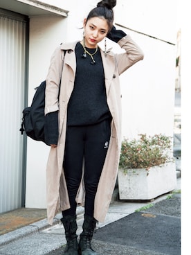 「AGOSTO（アゴスト）のアイテム（ジャケット/アウター）」を使った、倉本 知尋さん（レディース・167cm）の冬コーディネート