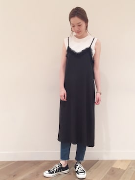 「HARE（ハレ）のアクリルＢＩＧフープピアス（HARE）（ピアス（両耳用））」を使った、Aさん（レディース・165cm）の夏コーディネート