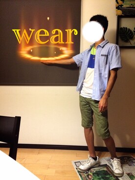 「adidas×porscheのアイテム（シューズ、ホワイト系）」を使った、Ta-sanさん（メンズ・175cm）の夏コーディネート