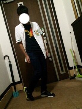 「adidas（アディダス）のアイテム（シューズ、ブラック系）」を使った、Ta-sanさん（メンズ・175cm）の夏コーディネート