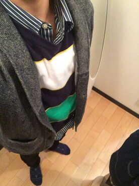 「TOMMY HILFIGER（トミーヒルフィガー）のアイテム（ニット/セーター、その他）」を使った、Ta-sanさん（メンズ・175cm）の冬コーディネート