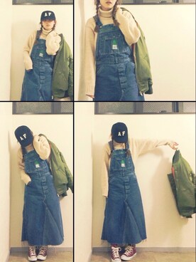 「LB-03（エルビー・ゼロスリー）のアイテム（その他アウター）」を使った、高橋愛さん（レディース・154cm）の冬コーディネート