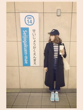 「LEPSIM（レプシィム）のアイテム（その他アウター）」を使った、高橋愛さん（レディース・154cm）の春コーディネート