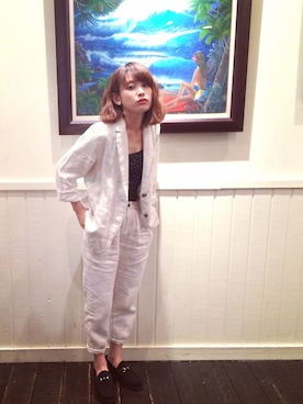 「LEPSIM（レプシィム）のアイテム（ジャケット/アウター）」を使った、高橋愛さん（レディース・154cm）の夏コーディネート