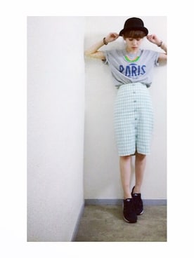 「Me%」｜「アイテム（スカート）」を使った、高橋愛さん（レディース・154cm）の夏コーディネート