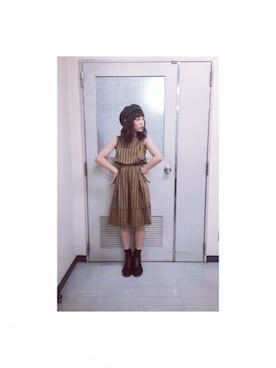 「A part by（アパートバイ）のアイテム（ワンピース/ドレス）」を使った、高橋愛さん（レディース・154cm）の秋コーディネート