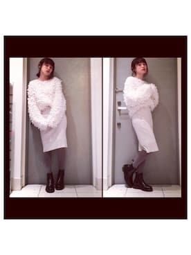 「3rd by VANQUISH（サードバイヴァンキッシュ）のアイテム（スカート）」を使った、高橋愛さん（レディース・154cm）の冬コーディネート