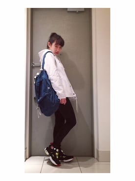 「WEGO（ウィゴー）のアイテム（ナイロンジャケット）」を使った、高橋愛さん（レディース・154cm）の春コーディネート