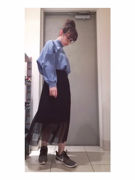 「Cry.」｜「アイテム（スウェット）」を使った、高橋愛さん（レディース・154cm）の春コーディネート