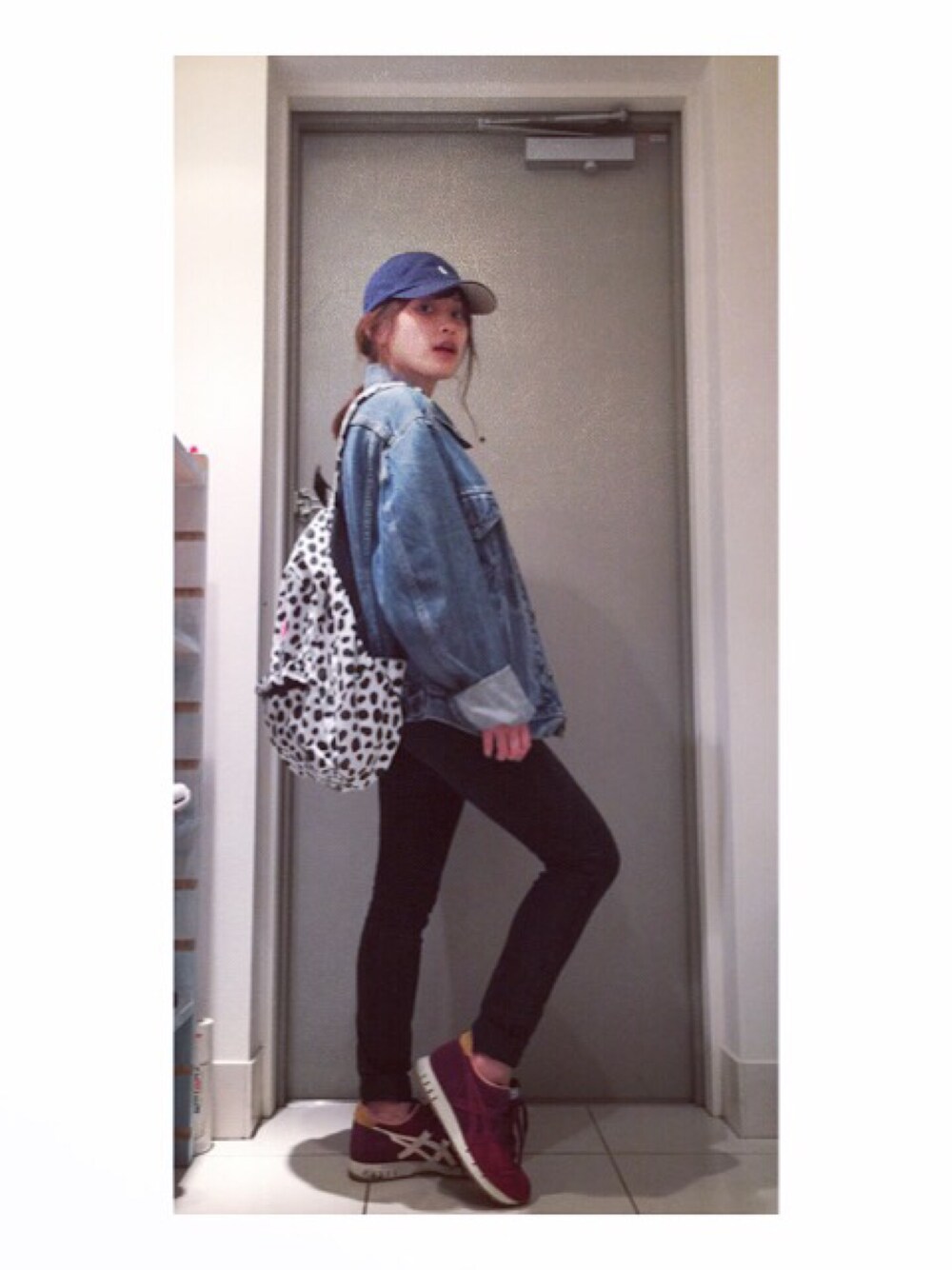 「dalmatian、101匹わんちゃん、WEGO、ootd、バックパック、スキニー、American Apparel、オニツカタイガー」｜「DisneyのWEGO/101デイパック（バックパック/リュック、その他）」を使った、高橋愛さん（レディース・154cm）の夏コーディネートの1枚目の写真