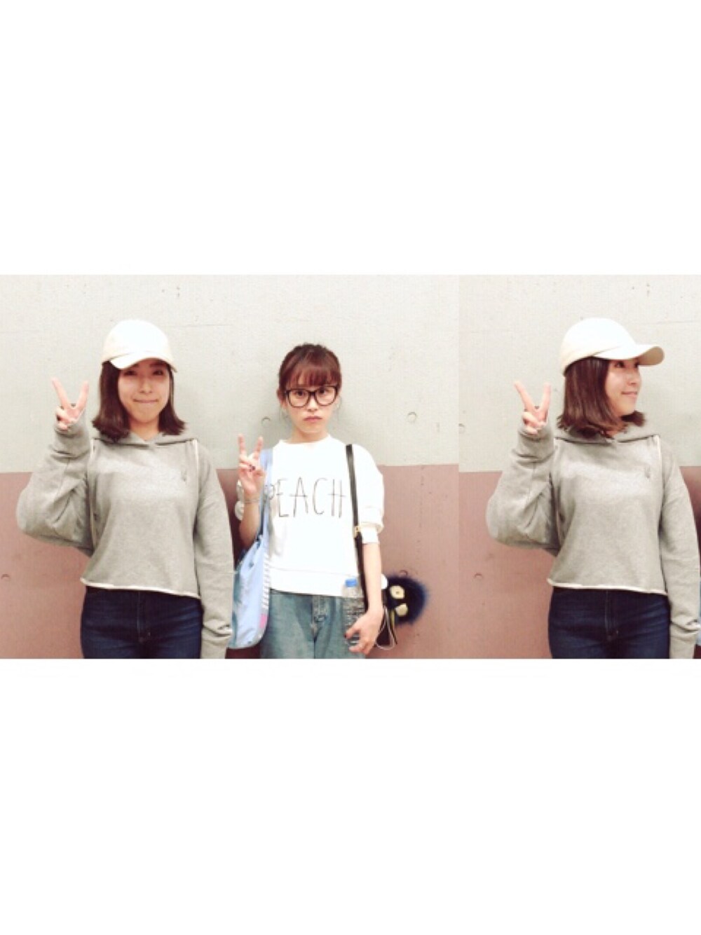 「PeachJohn、LOVE&PEACH、LOVE&PEACEproject、haco.、FENDI、MONSTER、ともむー、高橋愛」｜「PEACH JOHNのLOVE & PEACH／プリンテッドスウェットトップ（スウェット、ホワイト系）」を使った、高橋愛さん（レディース・154cm）の秋コーディネートの1枚目の写真