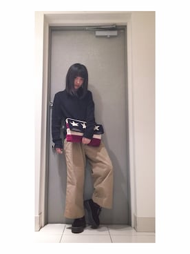「20/80（テゥエンティーエイティー）のアイテム」を使った、高橋愛さん（レディース・154cm）の秋コーディネート