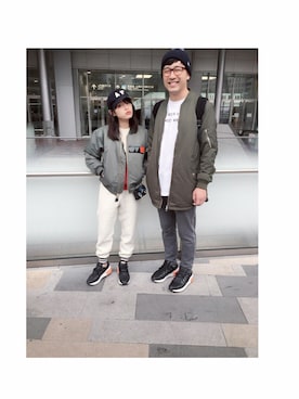 「Onitsuka Tiger × ANDREA POMPILIO（オニツカタイガーアンドレアポンピリオ）のアイテム（シューズ）」を使った、高橋愛さん（レディース・154cm）の秋コーディネート