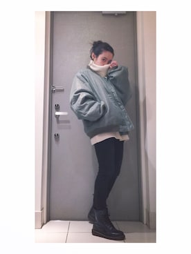 「Little sunny bite（リトルサニーバイト）のアイテム（ジャケット/アウター）」を使った、高橋愛さん（レディース・154cm）の冬コーディネート
