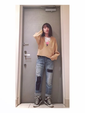 高橋愛さん(レディース・154cm)の春コーディネート