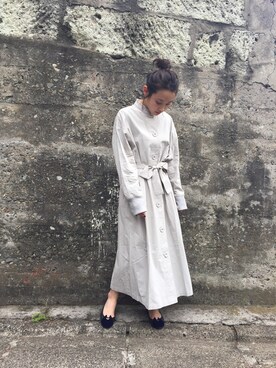 「mystic（ミスティック）のアイテム（その他アウター）」を使った、高橋愛さん（レディース・154cm）の春コーディネート