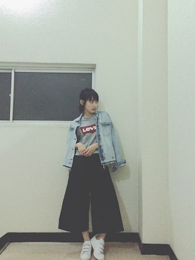 「GAP（ギャップ）のアイテム（ジャケット/アウター）」を使った、高橋愛さん（レディース・154cm）の夏コーディネート