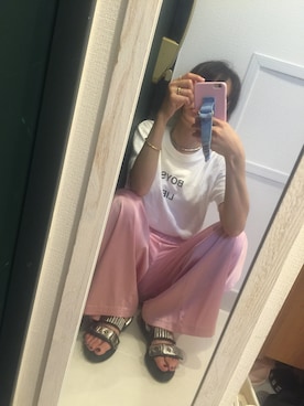 「merry jenny（メリージェニー）のアイテム（パンツ）」を使った、高橋愛さん（レディース・154cm）の夏コーディネート