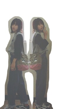 高橋愛さんの「【第二弾】Casselini×高橋愛コラボ　CAT刺繍巾着ショルダー」を使ったコーディネート
