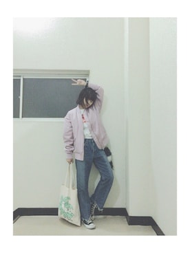 「H&M（エイチ・アンド・エム）のアイテム（ジャケット/アウター）」を使った、高橋愛さん（レディース・154cm）の秋コーディネート